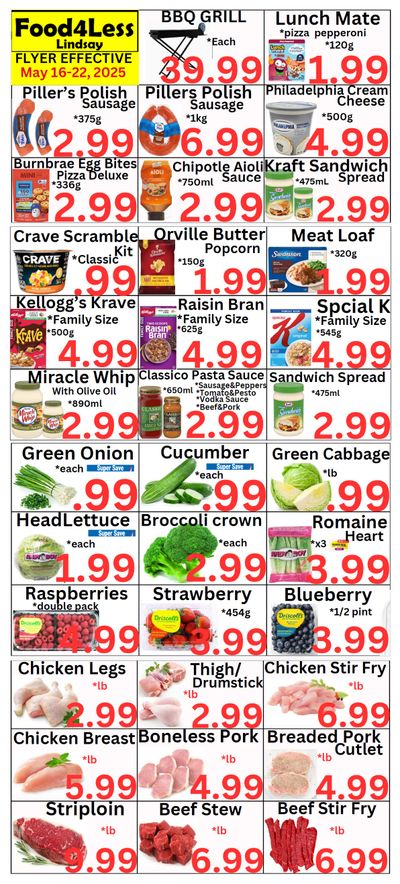 Food 4 Less (Lindsay) Flyer May 16 to 22