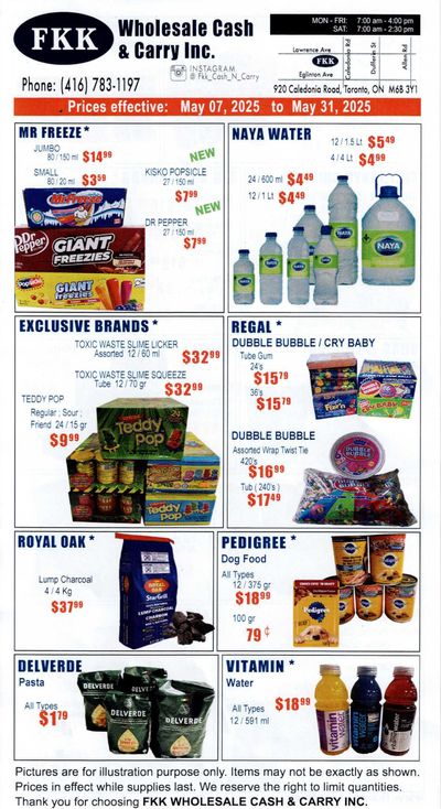 FKK Wholesale Cash & Carry Flyer May 7 to 31 FKK Wholesale Cash & Carry Flyer May 7 to 31