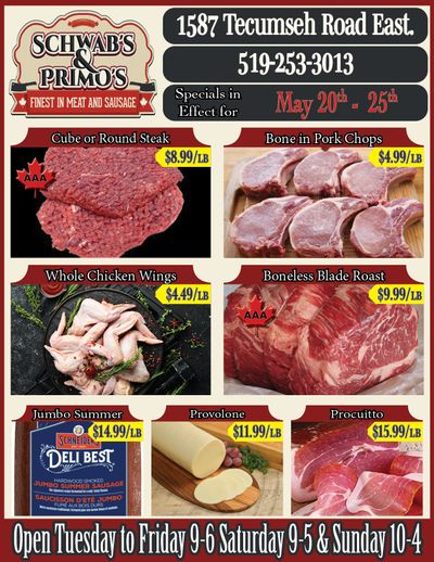 Schwab's & Primo's Flyer May 20 to 25