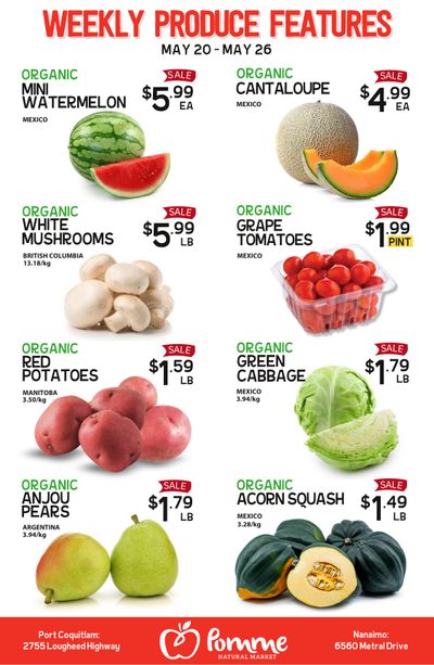 Pomme Natural Market Weekly Produce Flyer May 20 to 26