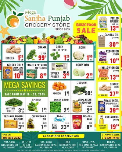 Sanjha Punjab Grocery Store Flyer May 16 to 22