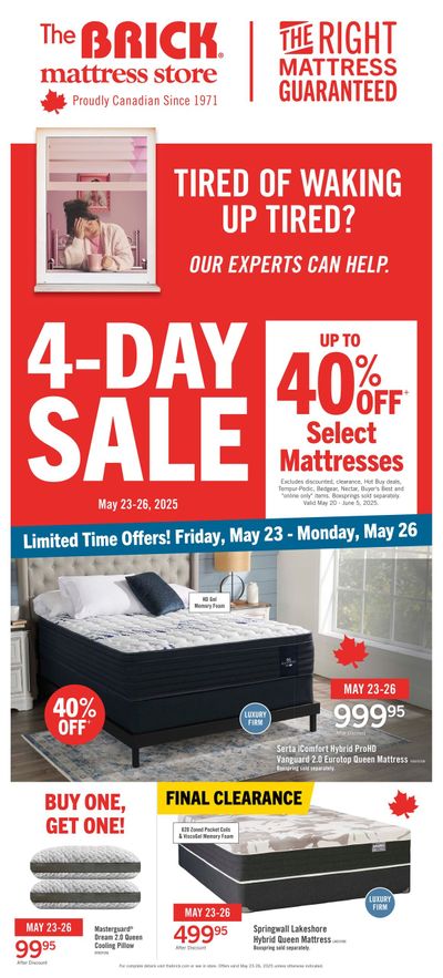 The Brick Mattress Store Flyer May 20 to June 5 The Brick Mattress Store Flyer May 20 to June 5