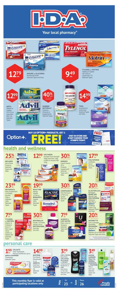 I.D.A. Pharmacy Monthly Flyer May 23 to June 26 I.D.A. Pharmacy Monthly Flyer May 23 to June 26