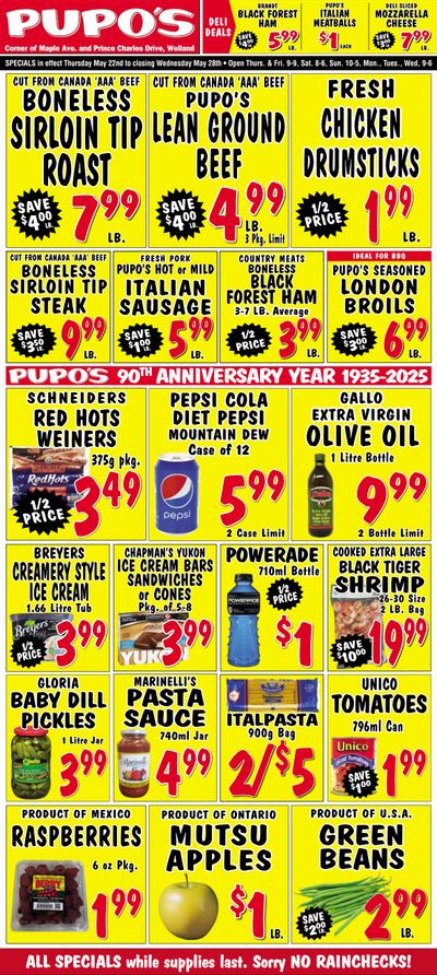 Pupo's Food Market Flyer May 22 to 28