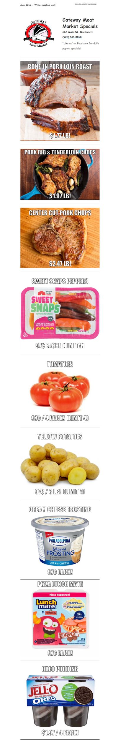 Gateway Meat Market Flyer May 22 to 28
