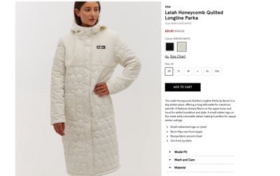 Bench Canada: Lelah Honeycomb Quilted Longline Parka $39 (reg. $165) + More Bench Canada: Lelah Honeycomb Quilted Longline Parka $39 (reg. $165) + More
