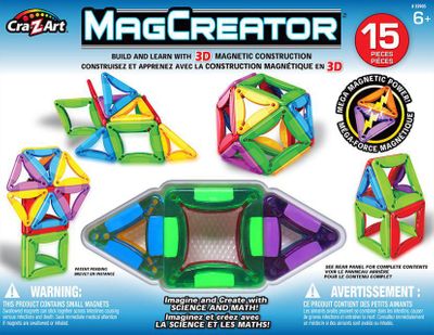 Cra-Z-Art Magcreator Magnetic Construction Building Set 15 Pieces On Sale for $9 at Walmart Canada