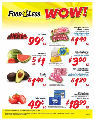 Food 4 Less Weekly Ad & Flyer June 17 to 23