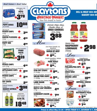 Claytons Heritage Market Flyer May 23 to 29