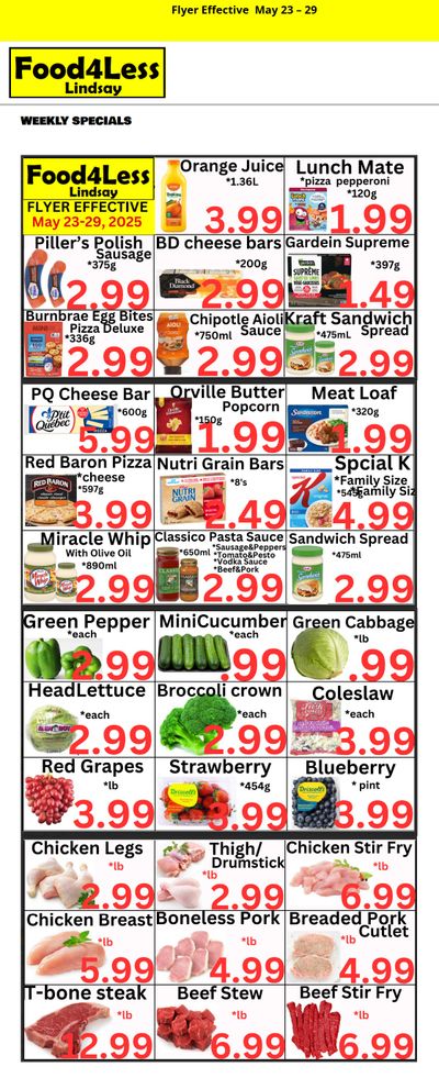 Food 4 Less (Lindsay) Flyer May 23 to 29