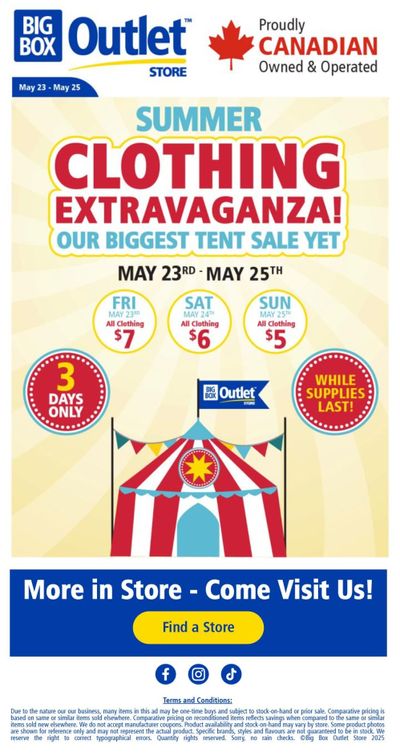 Big Box Outlet Store Flyer May 23 to 25