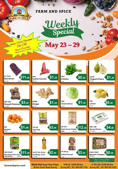 Farm And Spice Grocers Flyer May 23 to 29 Farm And Spice Grocers Flyer May 23 to 29