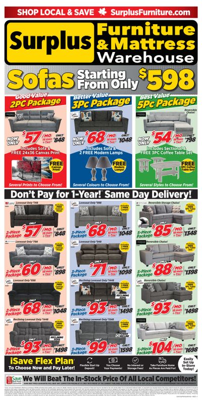 Surplus Furniture & Mattress Warehouse (Dartmouth, Charlottetown, Moncton, Saint John, Fredericton) Flyer May 26 to June 8