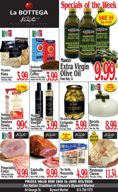 La Bottega Nicastro Fine Foods Flyer May 26 to June 8