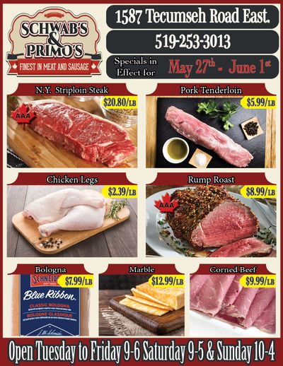 Schwab's & Primo's Flyer May 27 to June 1 Schwab's & Primo's Flyer May 27 to June 1