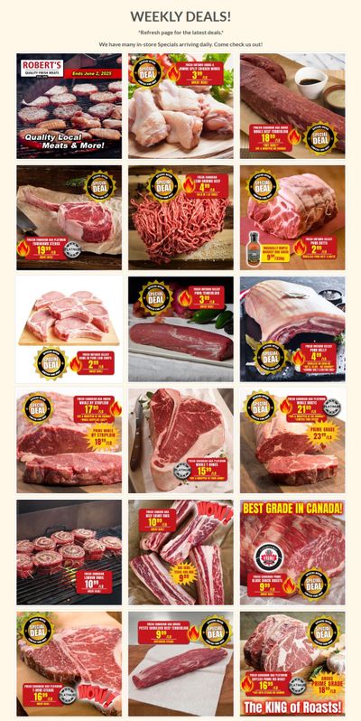Robert's Fresh and Boxed Meats Flyer May 26 to June 2 Robert's Fresh and Boxed Meats Flyer May 26 to June 2