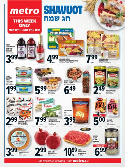 Metro (ON) Shavuot Flyer May 29 to June 4