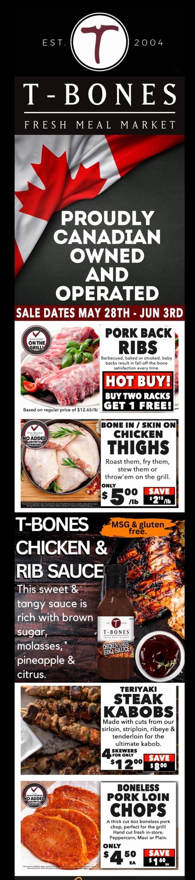 T-Bone's Flyer May 28 to June 3 T-Bone's Flyer May 28 to June 3