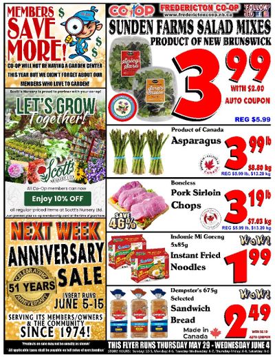 Fredericton Co-op Flyer May 29 to June 4 Fredericton Co-op Flyer May 29 to June 4