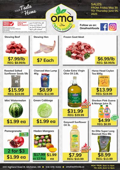 Oma Fresh Foods Flyer May 30 to June 5 Oma Fresh Foods Flyer May 30 to June 5