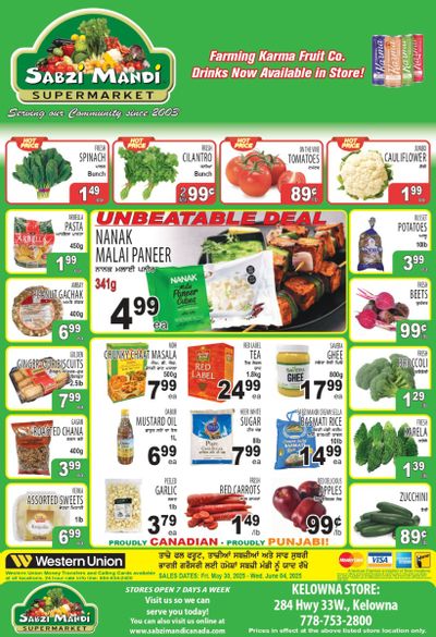 Sabzi Mandi Supermarket (Kelowna) Flyer May 30 to June 4 Sabzi Mandi Supermarket (Kelowna) Flyer May 30 to June 4