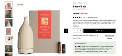 Saje Canada The Gratitude Sale: Save 25% Off Everything Sitewide + 40% off Select Items