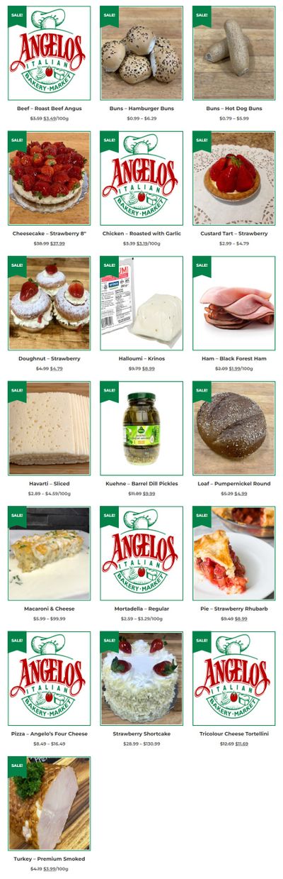 Angelo's Italian Bakery Monthly Specials June 1 to 30 Angelo's Italian Bakery Monthly Specials June 1 to 30