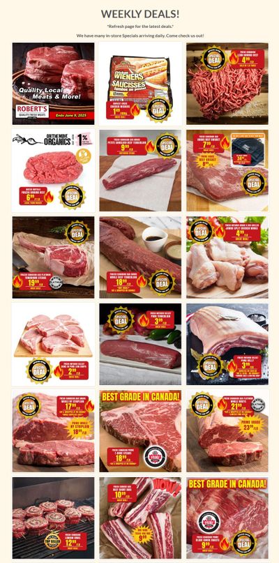 Robert's Fresh and Boxed Meats Flyer June 2 to 9 Robert's Fresh and Boxed Meats Flyer June 2 to 9