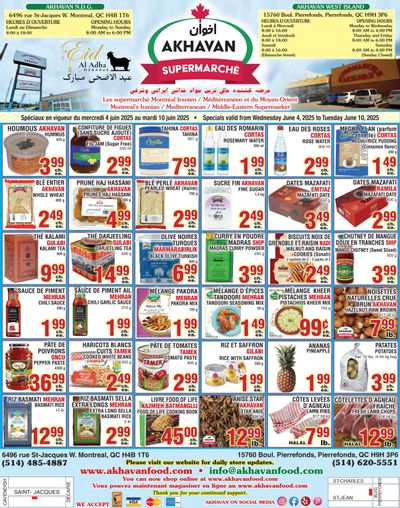 Akhavan Supermarche Flyer June 4 to 10 Akhavan Supermarche Flyer June 4 to 10