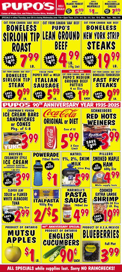 Pupo's Food Market Flyer June 5 to 11 Pupo's Food Market Flyer June 5 to 11