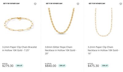 Peoples Jewellers Canada Father’s Day Sale: 30-40% off Men’s Fashion Jewellery and 10-18K Gold Chains Peoples Jewellers Canada Father’s Day Sale: 30-40% off Men’s Fashion Jewellery and 10-18K Gold Chains