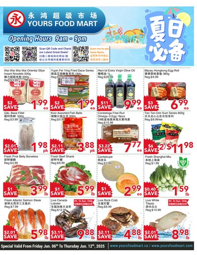 Yours Food Mart Flyer June 6 to 12 Yours Food Mart Flyer June 6 to 12