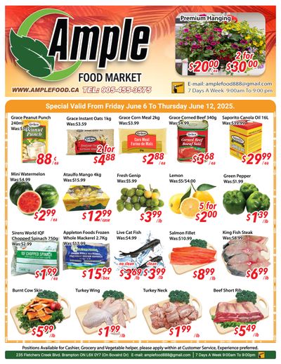 Ample Food Market (Brampton) Flyer June 6 to 12 Ample Food Market (Brampton) Flyer June 6 to 12