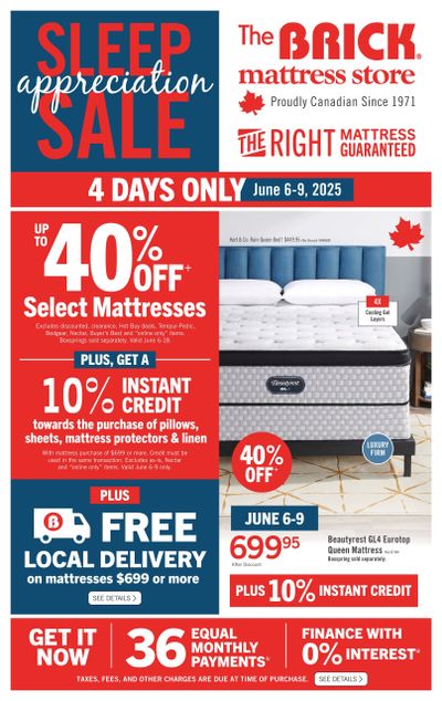 The Brick Mattress Store Flyer June 6 to 18 The Brick Mattress Store Flyer June 6 to 18