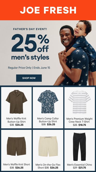 Joe Fresh Flyer June 5 to 11 Joe Fresh Flyer June 5 to 11