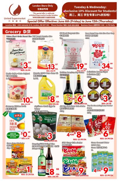 United Supermarket (London) Flyer June 6 to 12