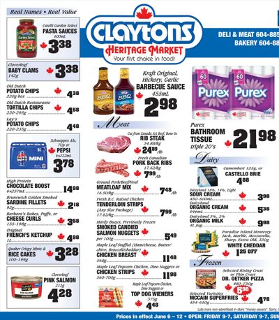 Claytons Heritage Market Flyer June 6 to 12 Claytons Heritage Market Flyer June 6 to 12