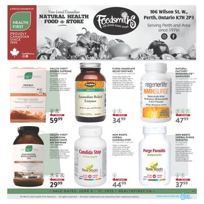 Foodsmiths Health First Flyer June 6 to 21 Foodsmiths Health First Flyer June 6 to 21
