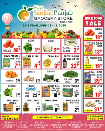 Sanjha Punjab Grocery Store Flyer June 6 to 12