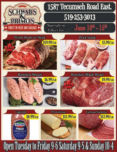Schwab's & Primo's Flyer June 10 to 15