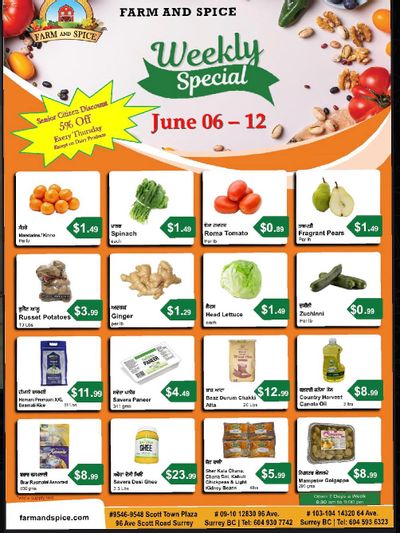 Farm And Spice Grocers Flyer June 6 to 12
