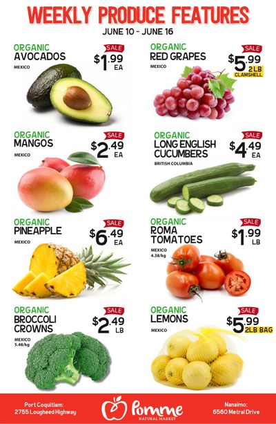 Pomme Natural Market Weekly Produce Flyer June 10 to 16