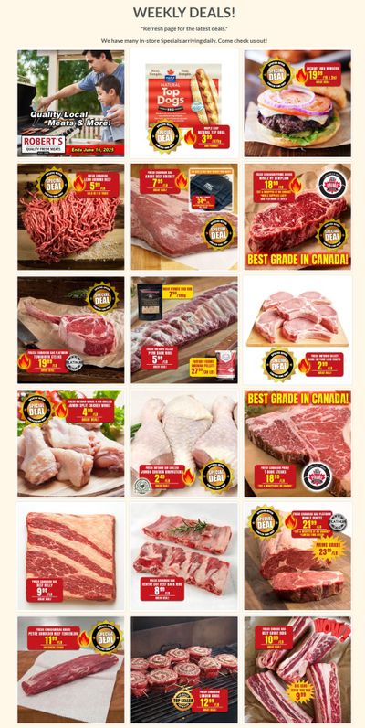 Robert's Fresh and Boxed Meats Flyer June 9 to 16 Robert's Fresh and Boxed Meats Flyer June 9 to 16