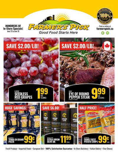 Farmer's Pick Flyer June 12 to 18