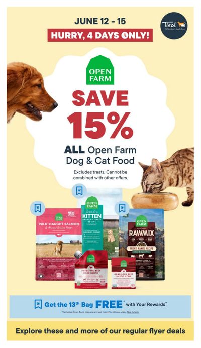 Tisol Pet Nutrition & Supply Stores Flyer June 12 to 15