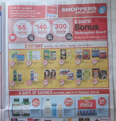 Shoppers Drug Mart Canada Bonus Redemption June 20th- 25th