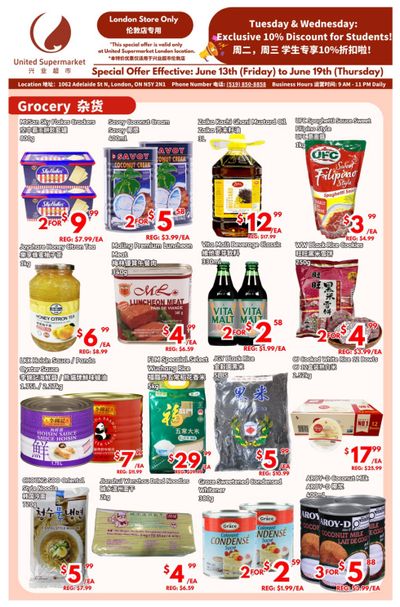 United Supermarket (London) Flyer June 13 to 19