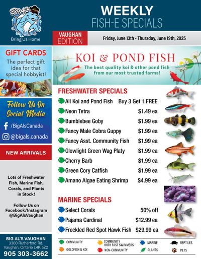 Big Al's (Vaughan) Weekly Specials June 13 to 19