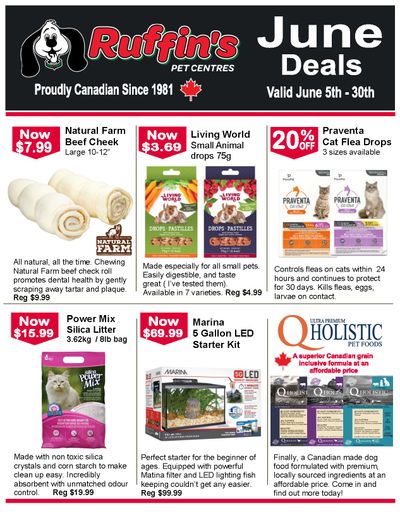 Ruffin's Pet Centre Flyer June 5 to 30 Ruffin's Pet Centre Flyer June 5 to 30
