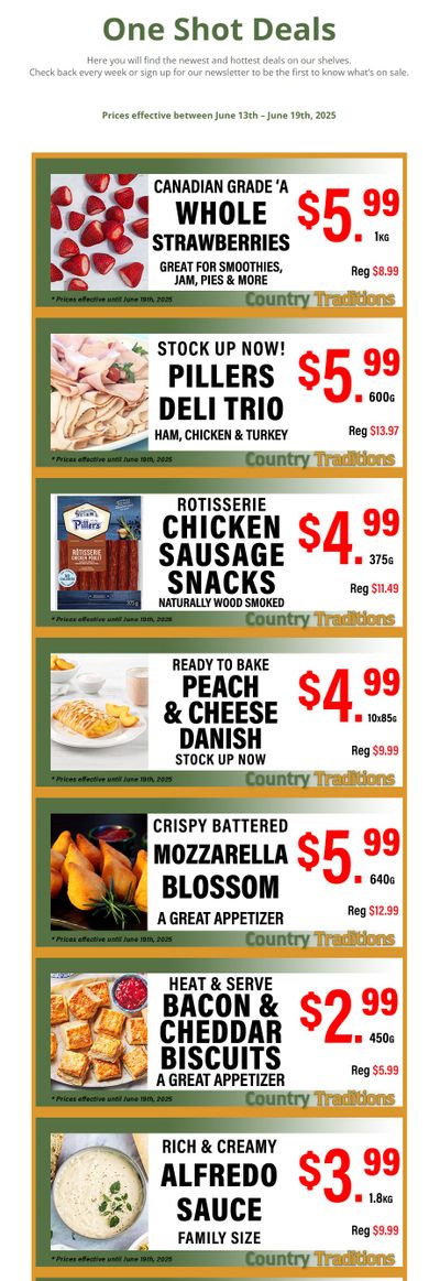 Country Traditions One-Shot Deals Flyer June 13 to 19